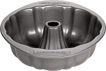 Load image into Gallery viewer, Farberware Nonstick Bakeware Fluted Mold Baking Pan / Nonstick Fluted Mold Cake Pan, Round - 10 Inch, Gray