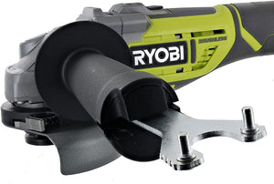 Ryobi P423 18V One+ Brushless 4-1/2" 10,400 RPM Grinder and Metal Cutter w/ Adjustable 3-Position Side Handle and Onboard Spanner Wrench (Battery Not Included, Power Tool Only)