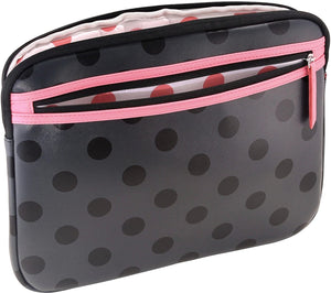 Studio C Laptop Sleeve Fits most laptops with up to a 14" display Black/Pink/Polka Dot