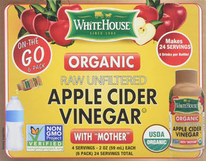 (6pk bottles/2oz each) White House Organic Apple Cider Vinegar ON-THE-GO