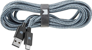 10' USB-to-USB Type C Cable Gray/Black