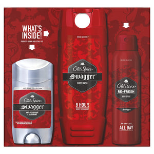 Old Spice Swagger Antiperspirant and Deodorant + Wash + Body Spray, Gift Pack