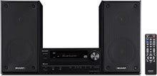 Load image into Gallery viewer, Sharp XLHF102B HI Fi Component MicroSystem with Bluetooth, USB Port for MP3 Playback, Built-in CD Player, AM/FM Tuners, 50W RMS, Remote Included, Black