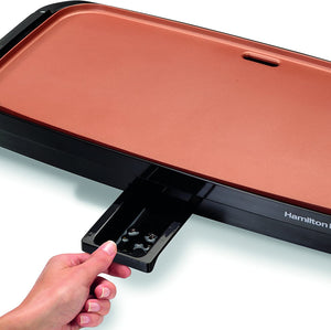 Hamilton Beach Durathon Ceramic Griddle Electric with 200 square inch PTFE & PFOA Free Cooking Surface (38519R)