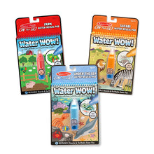 Load image into Gallery viewer, Melissa &amp; Doug Water Wow! Reusable Color with Water Activity Pad 3-Pack, Farm, Safari, Under the Sea