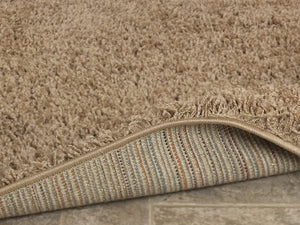 Sweet Home Stores Cozy Shag Collection Solid Shag Rug Contemporary Living & Bedroom Soft Shaggy Area Rug, 39" L x 60" W, Beige