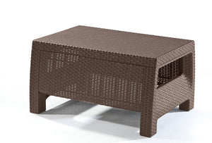Keter Corfu 4 Piece Set All Weather Outdoor Patio Garden Furniture w/Cushions, Charcoal