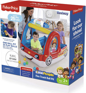 Fisher-Price 93531E Fire Truck - Fire Truck Inflatable Ball Pit, Red