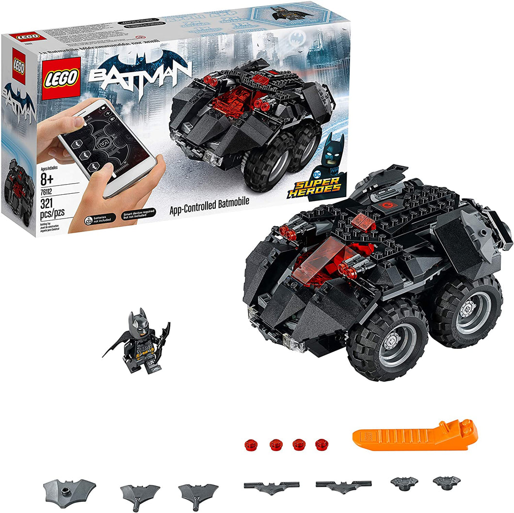 LEGO DC Super Heroes App-controlled Batmobile 76112 Remote Control (rcs) Batman Car, Best-Seller Building Kit and Toy for Boys (321 Piece)