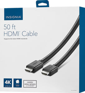 Insignia - 50' 4K Ultra HD In-Wall HDMI Cable - Black