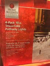 Load image into Gallery viewer, 10 Inch Snowflakes Pathway Lights, 4 Pack