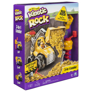 Kinetic Rock - 3-in-1 Loader with Construction Tools and Gold Kinetic Rock, for Ages 3 and Up