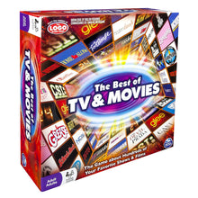 Load image into Gallery viewer, Spin Master Games: Best of TV and Movies Board Game - Test Your Knowledge of 100’s of TV Shows and Movies - 2-6 Players - Includes Over 400 Cards - Hours of Family Friendly Entertainment