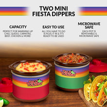 Load image into Gallery viewer, Nostalgia Taco Tuesday Fiesta Slow Cooker With Tempered Glass Lid, Cool-Touch Handles, Removable Round Ceramic Pot, Red