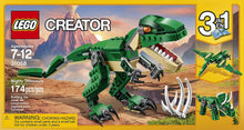 Load image into Gallery viewer, LEGO Creator Mighty Dinosaurs 31058 Build It Yourself Dinosaur Set, Create a Pterodactyl, Triceratops and T Rex Toy (174 Pieces)