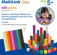 Load image into Gallery viewer, Learning Resources MathLink Cubes, Homeschool, Educational Counting Toy, Math Blocks, Linking Cubes, Early Math Skills, Math Cubes Manipulatives, Set of 100 Cubes, Easter Gifts for Kids, Ages 5+