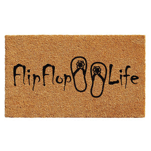 Calloway Mills 102511729 Flip Flop Life Doormat, 17" x 29" Natural, Black