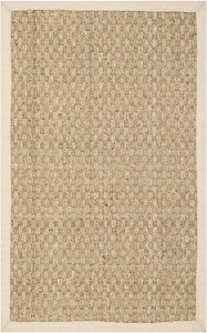 Safavieh Natural Fiber Collection NF114A Basketweave Natural and Beige Seagrass Area Rug (5' x 8')