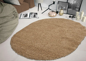 Sweet Home Stores Cozy Shag Collection Solid Shag Rug Contemporary Living & Bedroom Soft Shaggy Area Rug, 39" L x 60" W, Beige