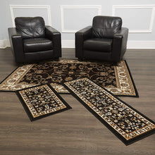 Load image into Gallery viewer, Home Dynamix Ariana Badah Area Rug 3 Piece Set (4&#39;11&quot; x6&#39;11,1&#39;8&quot; x4&#39;11,1&#39;8&quot; x2&#39;8), Border Ebony/Ivory