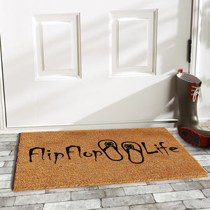 Calloway Mills 102511729 Flip Flop Life Doormat, 17" x 29" Natural, Black
